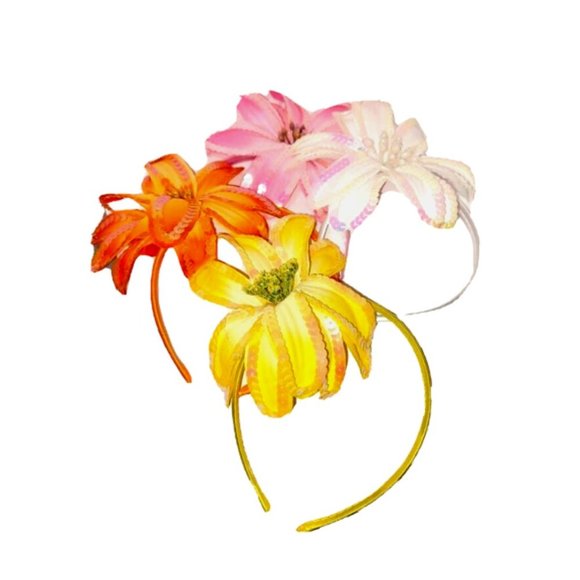 NWT 4 Pack Daisy Flower Sequins Horseshoe Headbands Pastel Colors  Set - Picture 6 of 7
